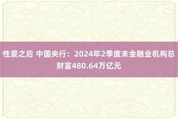 性爱之后 中国央行：2024年2季度末金融业机构总财富480.64万亿元