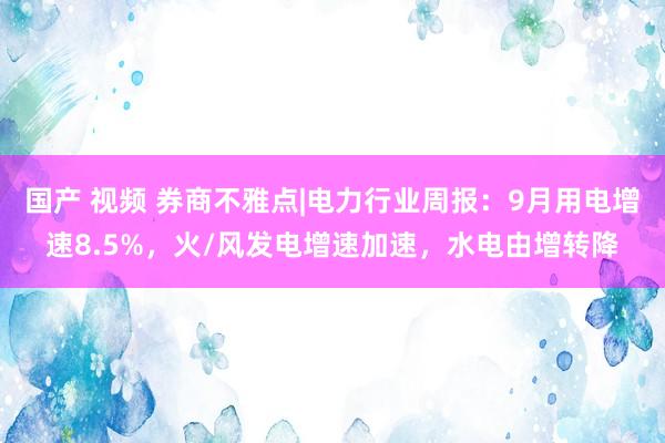 国产 视频 券商不雅点|电力行业周报：9月用电增速8.5%，火/风发电增速加速，水电由增转降