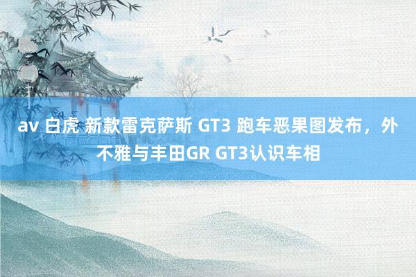 av 白虎 新款雷克萨斯 GT3 跑车恶果图发布，外不雅与丰田GR GT3认识车相