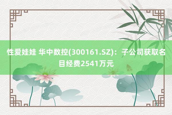 性爱娃娃 华中数控(300161.SZ)：子公司获取名目经费2541万元