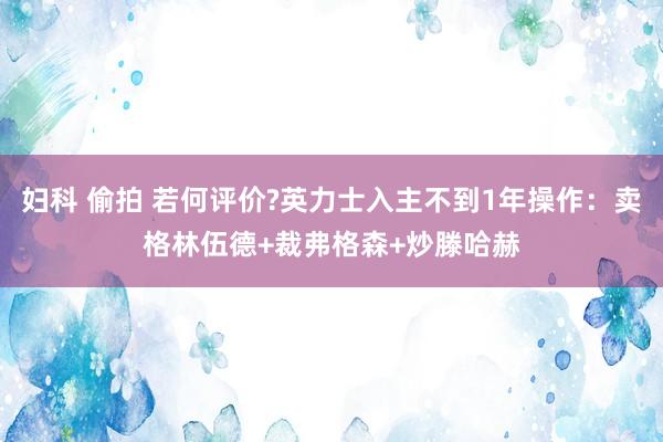 妇科 偷拍 若何评价?英力士入主不到1年操作：卖格林伍德+裁弗格森+炒滕哈赫