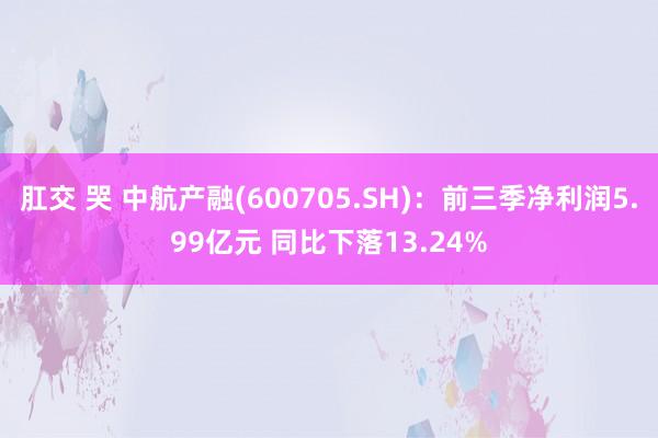 肛交 哭 中航产融(600705.SH)：前三季净利润5.99亿元 同比下落13.24%