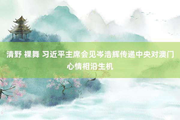 清野 裸舞 习近平主席会见岑浩辉传递中央对澳门心情相沿生机