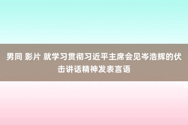 男同 影片 就学习贯彻习近平主席会见岑浩辉的伏击讲话精神发表言语