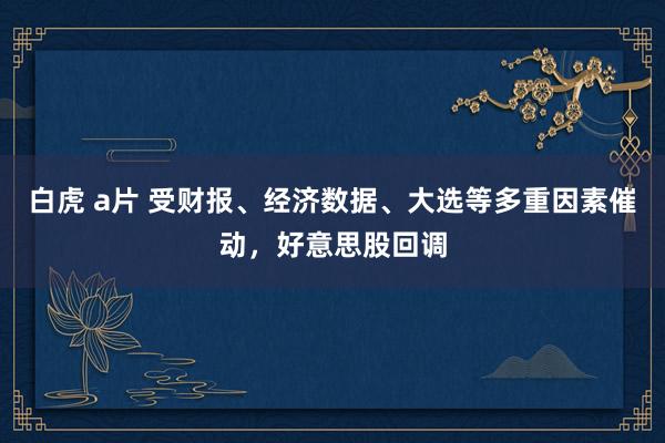 白虎 a片 受财报、经济数据、大选等多重因素催动，好意思股回调