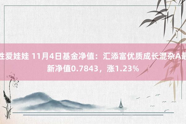 性爱娃娃 11月4日基金净值：汇添富优质成长混杂A最新净值0.7843，涨1.23%