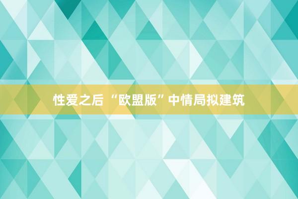 性爱之后 “欧盟版”中情局拟建筑