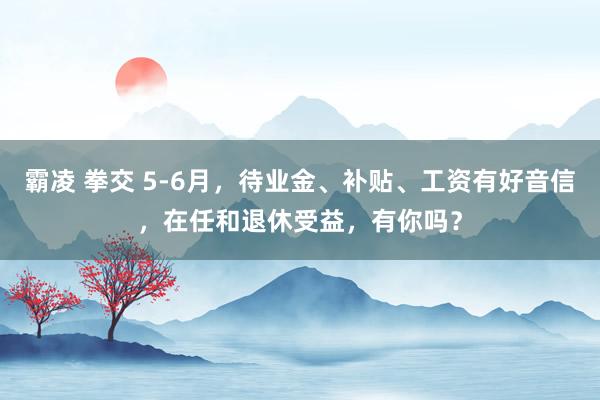 霸凌 拳交 5-6月，待业金、补贴、工资有好音信，在任和退休受益，有你吗？