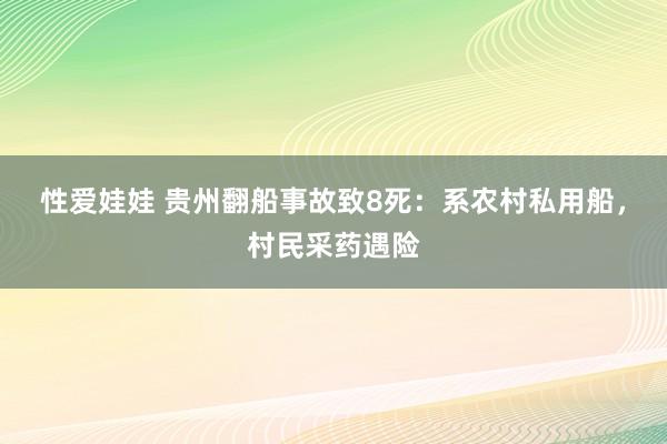 性爱娃娃 贵州翻船事故致8死：系农村私用船，村民采药遇险