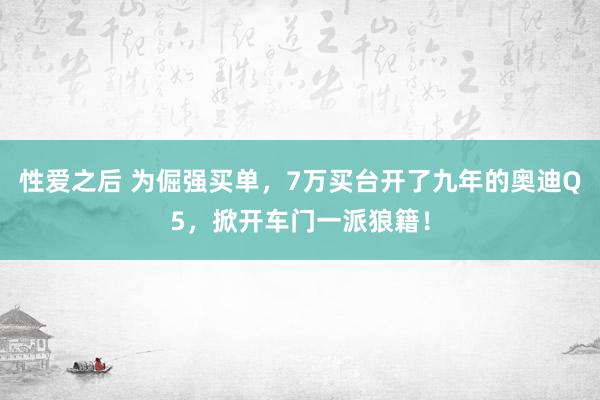 性爱之后 为倔强买单，7万买台开了九年的奥迪Q5，掀开车门一派狼籍！