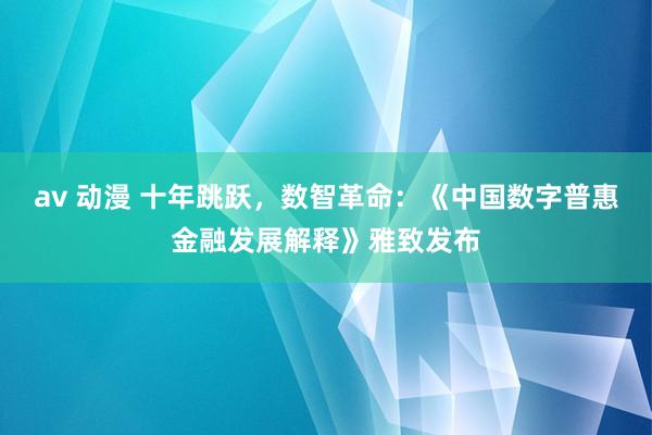 av 动漫 十年跳跃，数智革命：《中国数字普惠金融发展解释》雅致发布