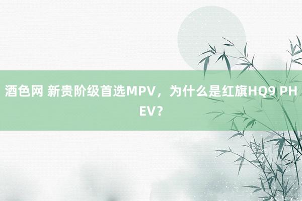 酒色网 新贵阶级首选MPV，为什么是红旗HQ9 PHEV？