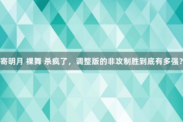 寄明月 裸舞 杀疯了，调整版的非攻制胜到底有多强？