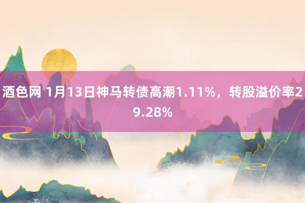 酒色网 1月13日神马转债高潮1.11%，转股溢价率29.28%